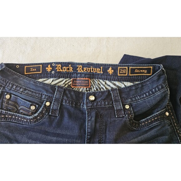 Rock Revival Jeans Women's Blue Denim Zea Skinny Size 29 - Picture 11 of 11